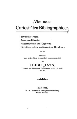 Vier neue Curiositäten-Bibliographieen.