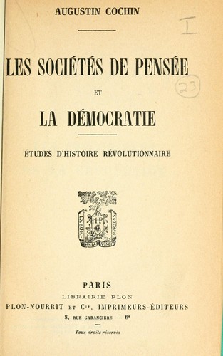 Los soci©Øet©Øes de pens©Øee et la d©Øemocratie