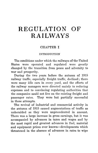 Regulation of railways