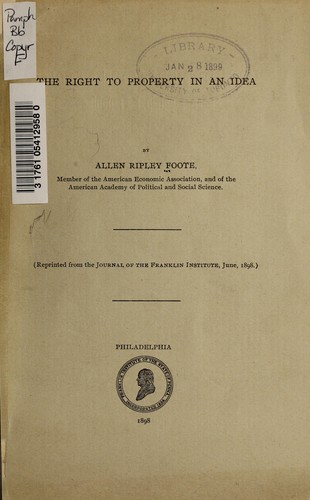 The right to property in an idea.