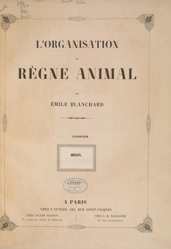 L'Organisation du Règne animal