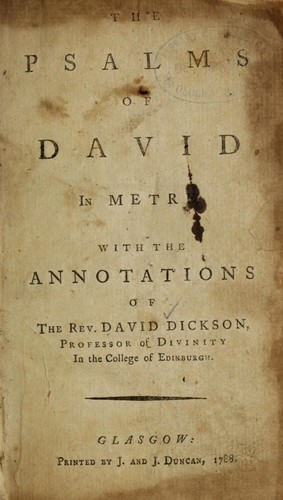 The Psalms of David in metre
