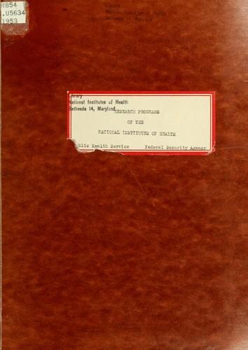 Research programs of the National Institutes of Health