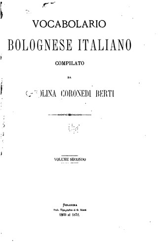 Vocabolario bolognese italiano