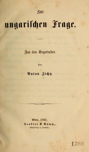 Zur ungarischen Frage