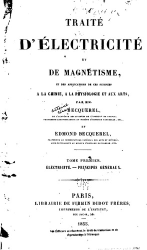 Traité d'électricité et de magnétisme et des applications de ces sciences à ...