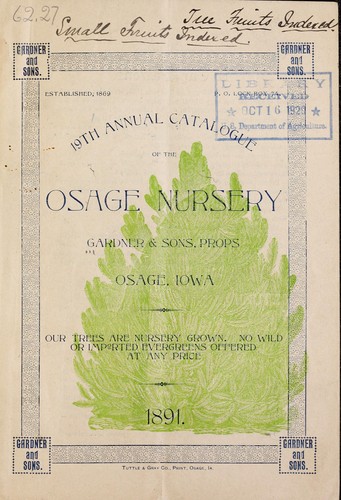 19th annual catalogue of the Osage Nursery