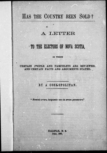 Has the country been sold?