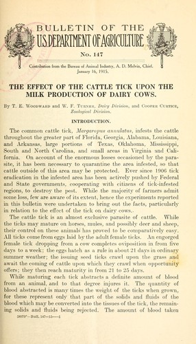 The effect of the cattle tick upon the milk production of dairy cows