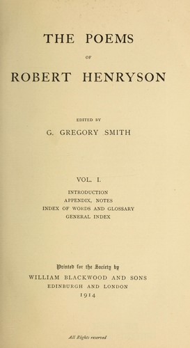 The poems of Robert Henryson