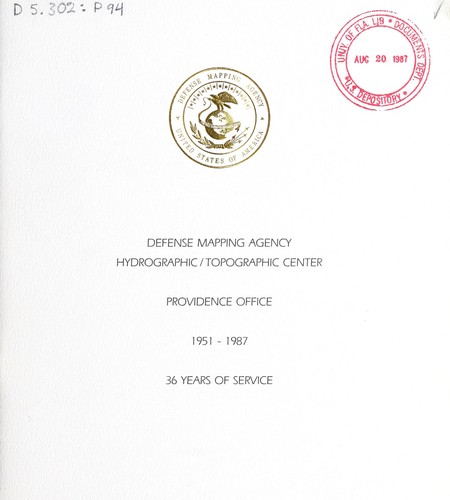 Defense Mapping Agency, Hydrographic/Topographic Center, Providence Office, 1951-1987