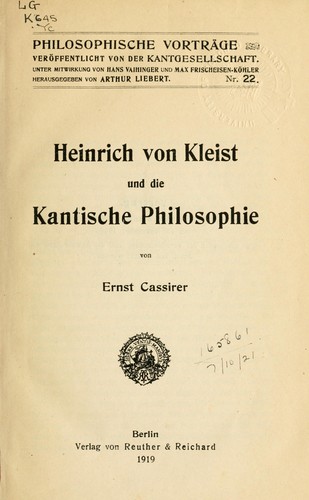 Heinrich von Kleist und die Kantische Philosophie