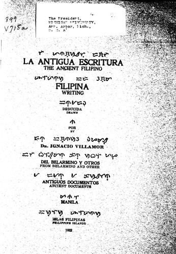 La antigua escritura filipina