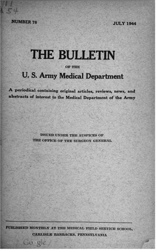 Bulletin of the United States Army Medical Department