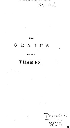 The Genius of the Thames:: A Lyrical Poem, in Two Parts